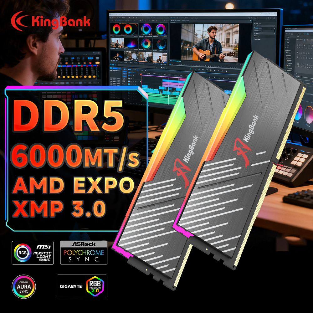 Ddr5 16Gb 6000Mhz - Memória RAM KingBank KRRB DDR5 RGB