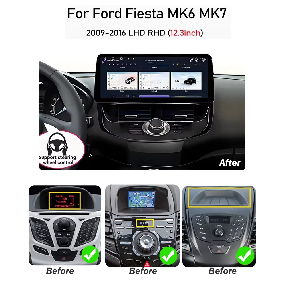 12,3 polegadas para Ford Fiest - Ddr5 8Gb avaliação e preço